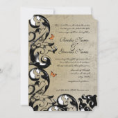Boterfly Swirl Wedding Invitation Kaart (Voorkant)