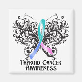 Boterfly Thyroid Cancer Awareness Magneet (Voorkant)