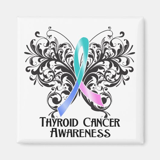 Boterfly Thyroid Cancer Awareness Magneet (Voorkant)