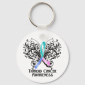Boterfly Thyroid Cancer Awareness Sleutelhanger (Voorkant)