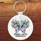 Boterfly Thyroid Cancer Awareness Sleutelhanger (Voorkant)