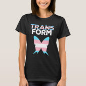 Boterfly Transgender-vlag Transform roze blauw Whi T-shirt (Voorkant)