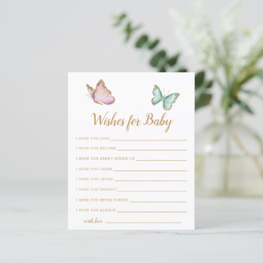 Boterfly Tuinkers voor Baby Kaart (Staand voorkant)