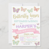Boterfly-uitnodiging | Boterfly Birthday Invite Kaart (Voorkant)