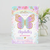 Boterfly-uitnodiging Kaart (Staand voorkant)