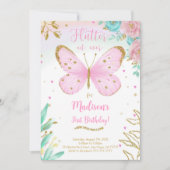 Boterfly-uitnodiging Kaart (Voorkant)