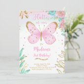 Boterfly-uitnodiging Kaart (Staand voorkant)