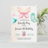 Boterfly-uitnodiging Kaart (Staand voorkant)