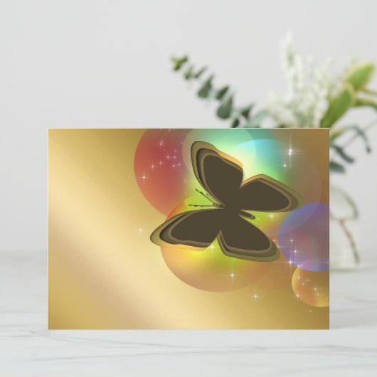 Boterfly-uitnodiging Kaart (Staand voorkant)