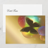 Boterfly-uitnodiging Kaart (Voorkant / Achterkant)