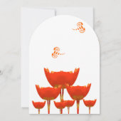 Boterfly - uitnodiging voor koraal en grijze papav (Achterkant)