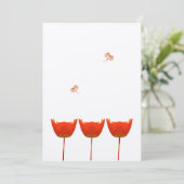 Boterfly - uitnodiging voor koraal en grijze papav (Staand voorkant)