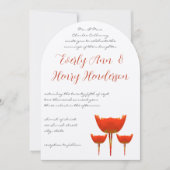 Boterfly - uitnodiging voor koraal en grijze papav (Voorkant)