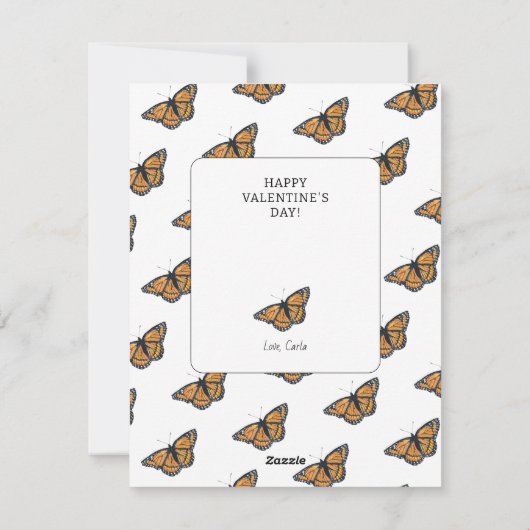 Boterfly Valentijn Holiday Kaart (Achterkant)