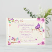 Boterfly Valley Invitation Kaart (Staand voorkant)