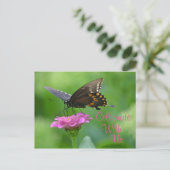 Boterfly-vielebratieuitnodiging Uitnodiging Briefkaart (Staand voorkant)