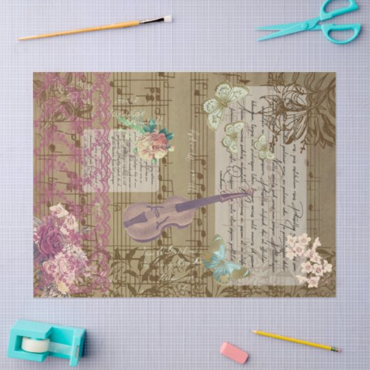Boterfly, Violin en Lace Ephemera Tissuepapier (Craft)