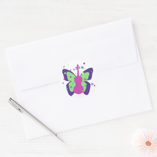 Boterfly Violin Sticker (Envelop)