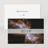 Boterfly-vorm planetaire nebula RSVP kaartje (Voorkant / Achterkant)