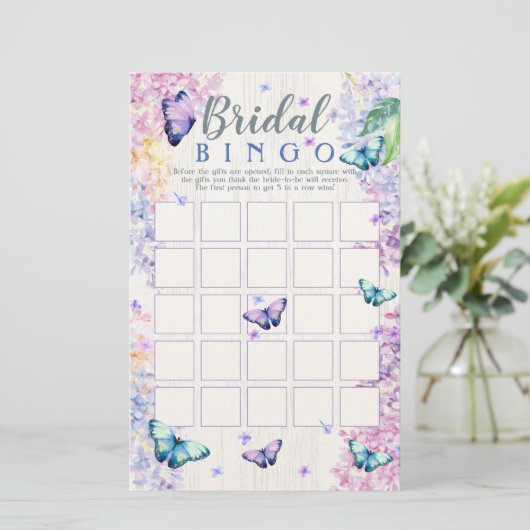 Boterfly Vrijgezellenfeest Bingo Game (Staand voorkant)