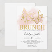 Boterfly Vrijgezellenfeest Bridal Brunch Kaart (Voorkant / Achterkant)
