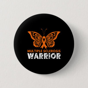 Boterfly Warrior Multiple Sclerosis Awareness Ora Ronde Button 5,7 Cm