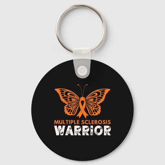 Boterfly Warrior Multiple Sclerosis Awareness Ora Sleutelhanger (Voorkant)