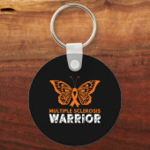 Boterfly Warrior Multiple Sclerosis Awareness Ora Sleutelhanger (Voorkant)