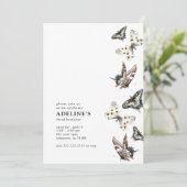 Boterfly Waterverf Birthday Party Invitation Kaart (Staand voorkant)