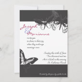 Boterfly Wedding Invitation Invite Verloving Kaart (Voorkant)