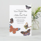Boterfly Wedding Invitation Kaart (Staand voorkant)