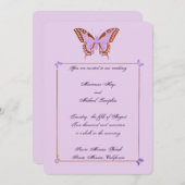 Boterfly Wedding Invitation Kaart (Voorkant / Achterkant)