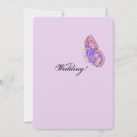 Boterfly Wedding Invitation Kaart (Achterkant)