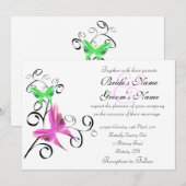 Boterfly Wedding Invitation Kaart (Voorkant / Achterkant)