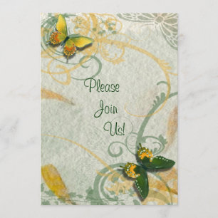 Boterfly Wedding Invitation Kaart