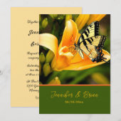 Boterfly Wedding Invitation Kaart (Voorkant / Achterkant)