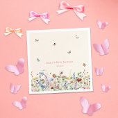 Boterfly Wildflower TuinBaby shower Servet