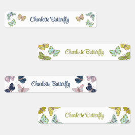 Boterfly zomerroze blauwe gele etiketten labels