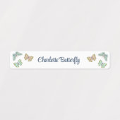 Boterfly zomerroze blauwe gele etiketten labels (Design 1)