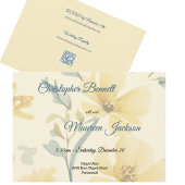 Botergeel Bord Blauw Bloemen Waterverf RSVP Kaartje