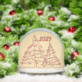 Botergeel Dieprood Graphic Tree Foto jaarlijks Sneeuwbol (Kerstmis)