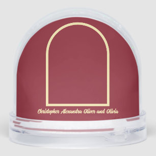 Botergeel Dieprood Graphic Tree Foto jaarlijks Sneeuwbol