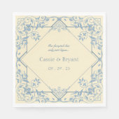 Botergeel  Elegante Kust Chic Wedding Servet (Voorkant)