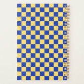 Botergeel en blauw geruit bordpatroon planner (Achterkant)