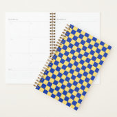 Botergeel en blauw geruit bordpatroon planner (Display)