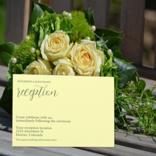 Botergeel en salie minimalistische receptie informatiekaartje