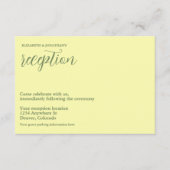 Botergeel en salie minimalistische receptie informatiekaartje (Voorkant)