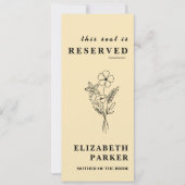 Botergeel Gereserveerde Zitplaatsen Trouwen Label Kaart (Voorkant)