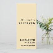 Botergeel Gereserveerde Zitplaatsen Trouwen Label Kaart (Staand voorkant)