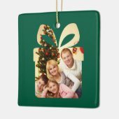 Botergeel & Groene Waterverf Kerstboom Keramisch Ornament (Links)
